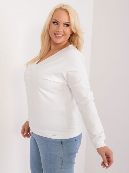 Bavlněné dámské tričko větší velikosti s výstřihem do V - RELEVANCE
