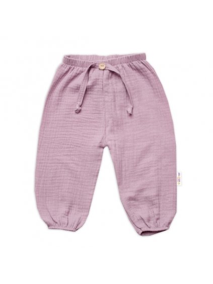Mušelínové kalhoty Girl, Hand Made, pudrově růžové