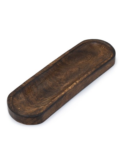 Velká Podložka na Vonné Tyčinky 30x10cm - Klasické Mangové Dřevo