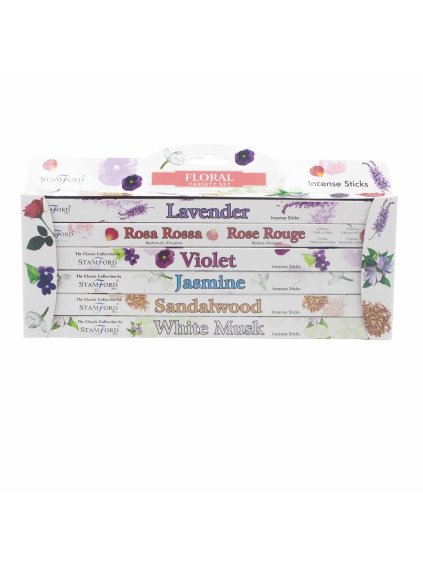 Vonné Tyčinky Stamford - Dárkový Set 6 Krabiček - Květiny (Varianta Dárkový Set 6 Krabiček - Květiny)