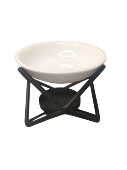 Keramická Aroma Lampa s Kovovým Stojanem (Varianta Keramická Aroma Lampa s Hexagonálním Kovovým Stojanem)