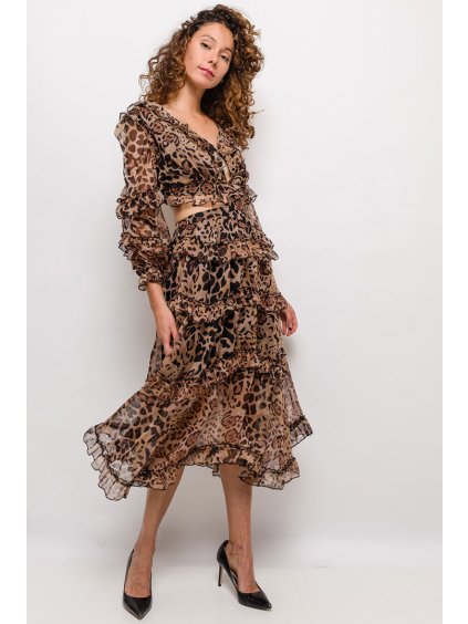 Volánkové šaty leopard 61003-2