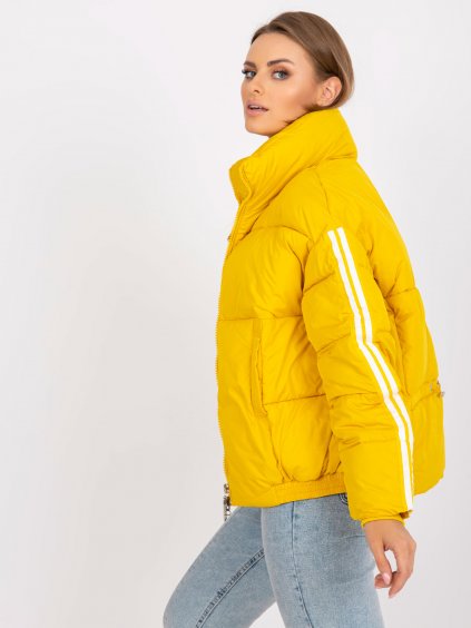 Dámská prošívaná zimní bunda-žlutá
