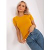 Tmavě žluté basic dámské bavlněné tričko - LILY ROSE