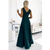Dlouhé elegantní společenské šaty CINDY s výstřihem - zelené - NUMOCO
