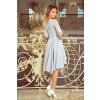 NICOLLE - šaty s delšími zády a krajkovým výstřihem - šedé - 210-9
