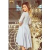 NICOLLE - šaty s delšími zády a krajkovým výstřihem - šedé - 210-9