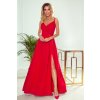 CHIARA elegantní maxi šaty na ramínka - červené - 299-1