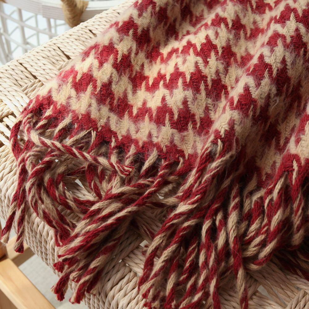 Detail tkania – Pepita (kuria stopa) na merino pléde MELODY