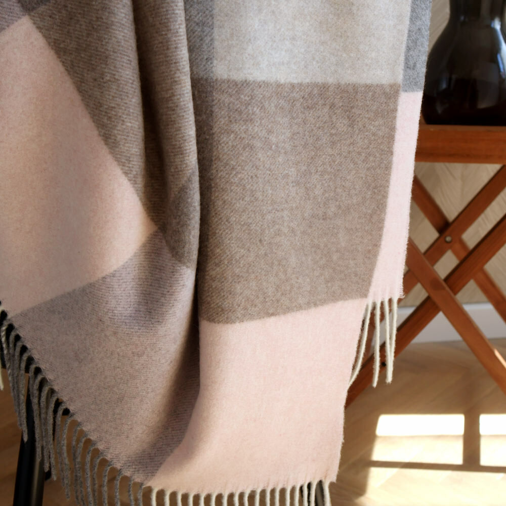 Ružovo-hnedý kašmírový pléd 140 × 200 cm – jemný melír