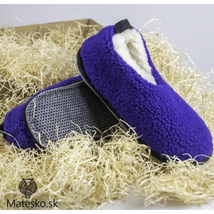 Teplé členkové papuče z jahňacej merino vlny
