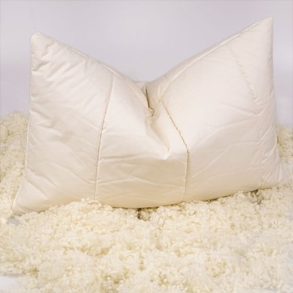 Vankúš s 100% merino guličkovou výplňou  70x90 cm poduška z ovčieho rúna