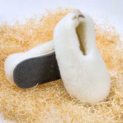 Domáce papuče z ovčej merino vlny  Luxusné camel členkové papuče