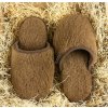 Hrejivé vlnené papuče z camel vlny