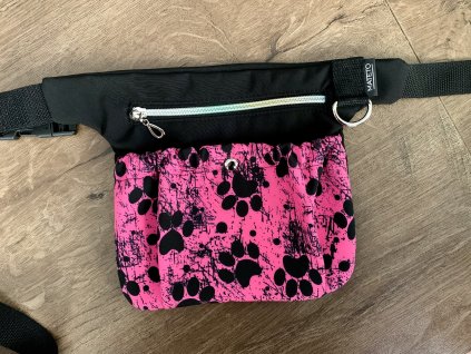 Pamlskovník - černý / neonově růžová  přední kapsa