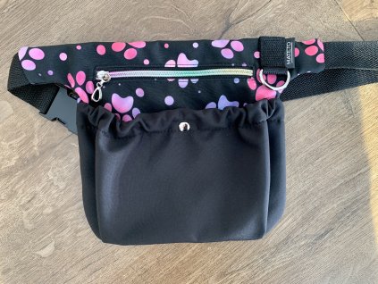 Pamlskovník - duhové tlapky/ černá přední kapsa