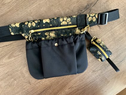 Sada - pamlskovník - černá přední kapsa,  pouzdro na pytlíčky