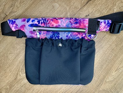 Pamlskovník - fialové kapradí / černá přední kapsa