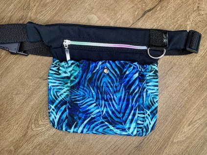 Pamlskovník - černý / tropické listy přední kapsa