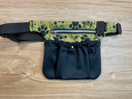 Pamlskovník - khaki tlapky / černá přední kapsa