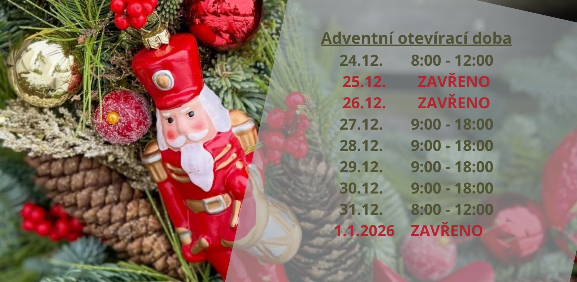 Vánoční otevírací doba