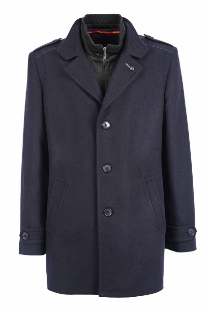 Krátky vlnený kabát s odopínateľnou športovou vsadkou na zips SLIM STRIH (Výšková veľkosť 4, Šírková veľkosť 52)