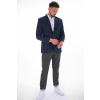 Tmavomodré sako SLIM STRIH, bavlna stretch (Výšková veľkosť 4, Šírková veľkosť 60)