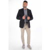 Čierne sako s mikrovzorom SLIM STRIH, bavlna stretch (Výšková veľkosť 4, Šírková veľkosť 60)