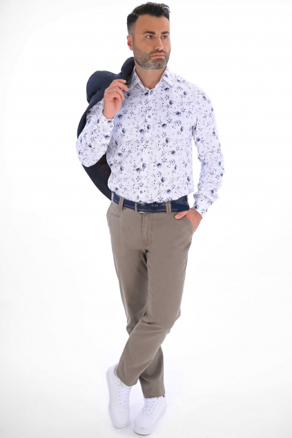 Svetlo-hnedé nohavice Chinos ULTRA SLIM strih, bavlna stretch (Výšková veľkosť 3, Šírková veľkosť 70)