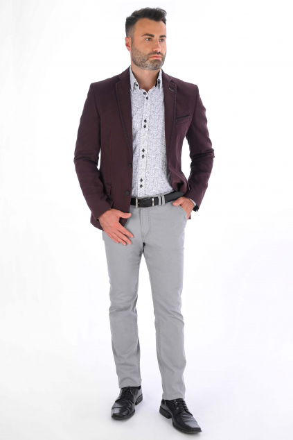 Sivé nohavice Chinos  ULTRA SLIM, bavlna stretch (Výšková veľkosť 5, Šírková veľkosť 66)