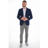 Tmavomodré sako s jemným vzorom SLIM STRIH, bavlna stretch (Výšková veľkosť 4, Šírková veľkosť 58)