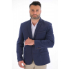 Tmavomodré sako s jemným  vzorom SLIM STRIH, bavlna stretch (Výšková veľkosť 3, Šírková veľkosť 52)