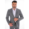 Šedosivé sako SLIM STRIH, bavlna stretch (Výšková veľkosť 3, Šírková veľkosť 50)
