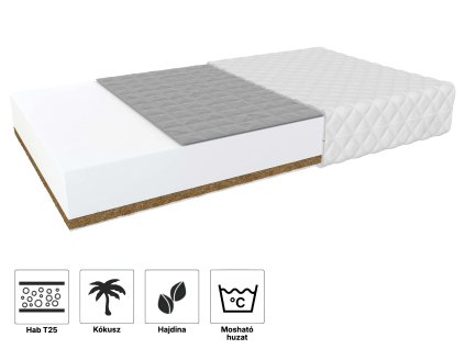 Kétoldalas matrac hajdina/kókusz 90x200