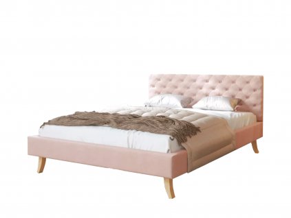 KALIFORNIA egyszemélyes kárpitozott ágy 120x200 - rózsaszín