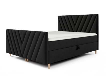 BENO PLUS kárpitozott boxspring fekete franciaágy