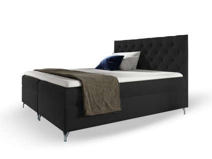 GULIETTE fekete boxspring ágy 120x200