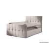 CHARLOTTE kárpitozott boxspring ágy ágyneműtartóval és matraccal - krémszín