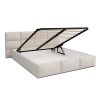 DONY kárpitozott felnyitható ágyneműtartós franciaágy  - krémszín