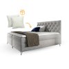 GULIETTE ágyneműtartós kárpitozott boxspring ágy matracokkal 140x200 - szürke