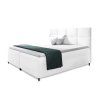 Fehér LEILA kárpitozott boxspring ágy matraccal és ágyráccsal
