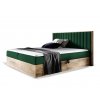 Zöld WOOD 4 ágyneműtartós boxspring ágy matraccal