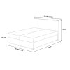 DEAN kárpitozott krémszínű boxspring ágy steppelt ágytámlával