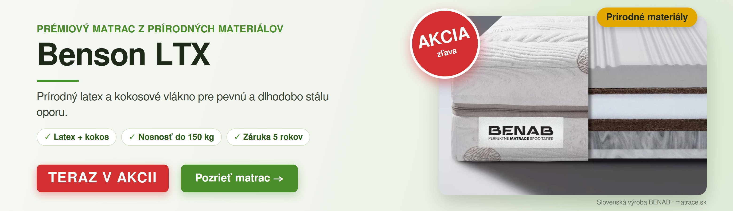 Matrac Benson LTX – teraz v akcii