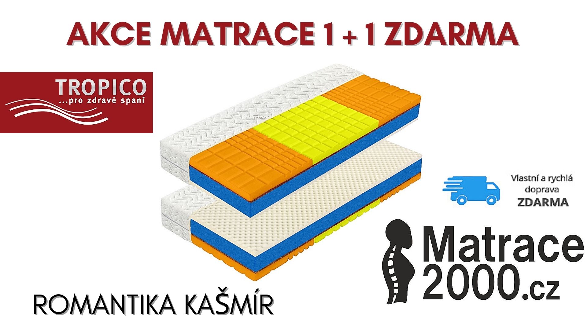 Matrace Tropico Romantika Kašmír + prodloužená záruka + matracový chránič v hodnotě 555 Kč - Matrace2000.cz