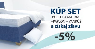 MIMORIADNA ZĽAVA NA POSTELE 5 %