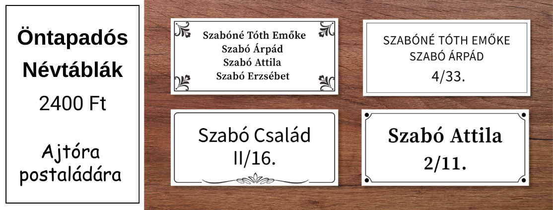Névtábla ajtóra
