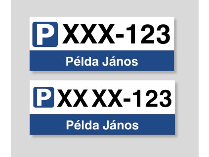 Fehér rendszám névvel