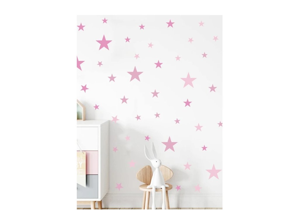 Falmatrica gyerekszobába - Rózsaszín csillagok
