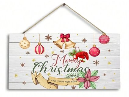 Karácsonyi fali ajtó dísztábla karácsonyi ünnep szenteste dekoráció díszek kis harangok csillagok hópelyhek kicsi Merry Christmas and Happy New Year